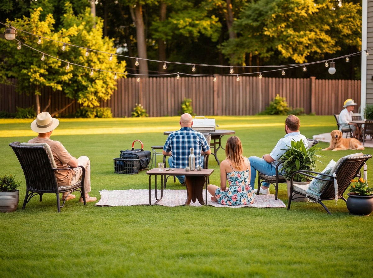 Healthy backyard lawn ready for outdoor time in Washington Township, MI